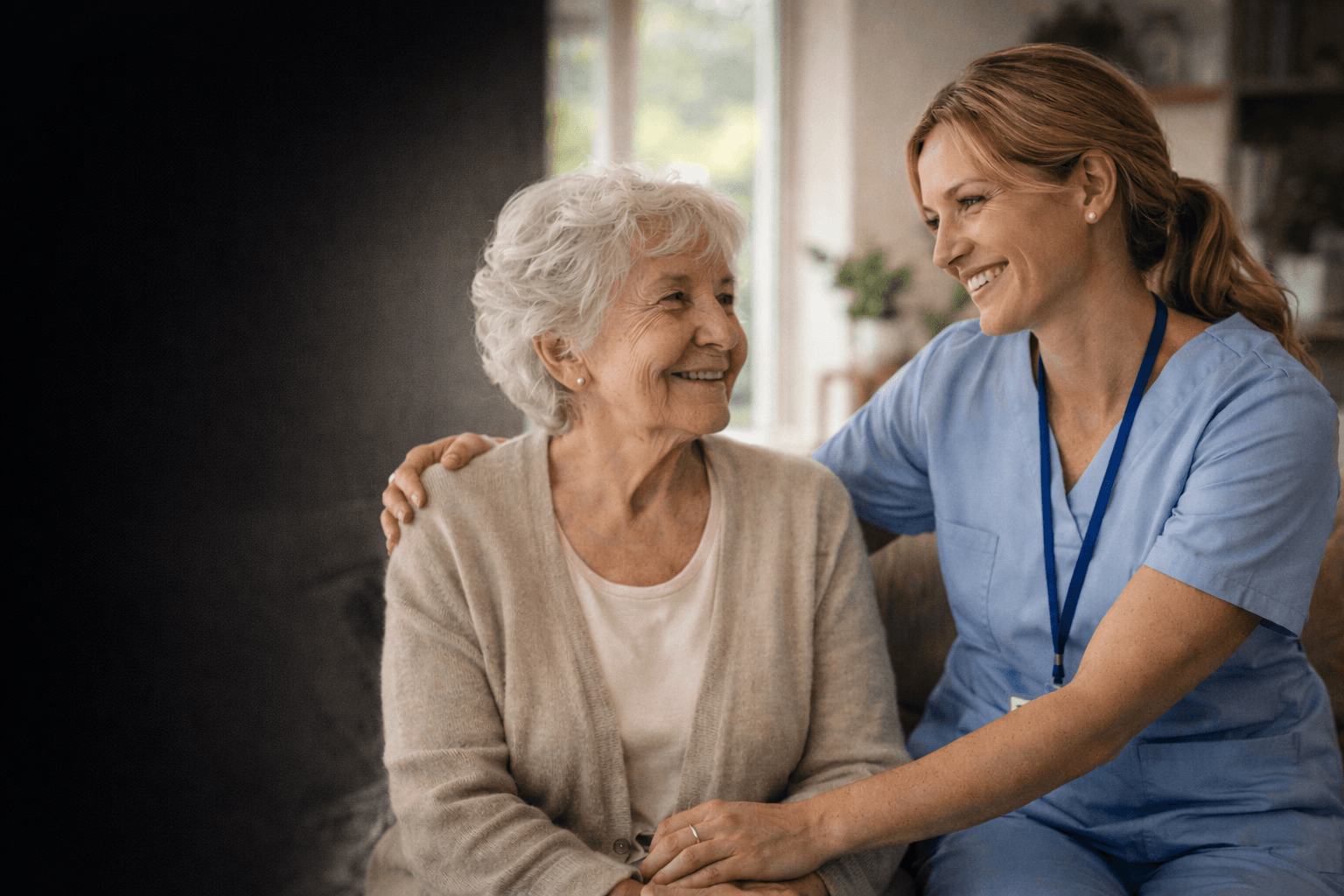 Care worker and client interaction