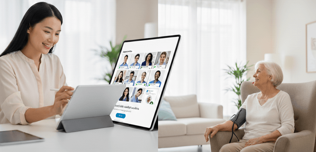 Provider reviewing verified worker profiles